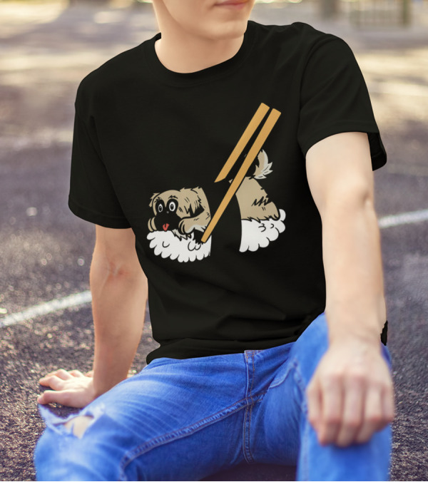 Pekingese Sushi Dog With Chopsticks T-Shirt