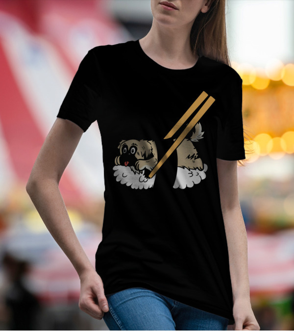Pekingese Sushi Dog With Chopsticks T-Shirt