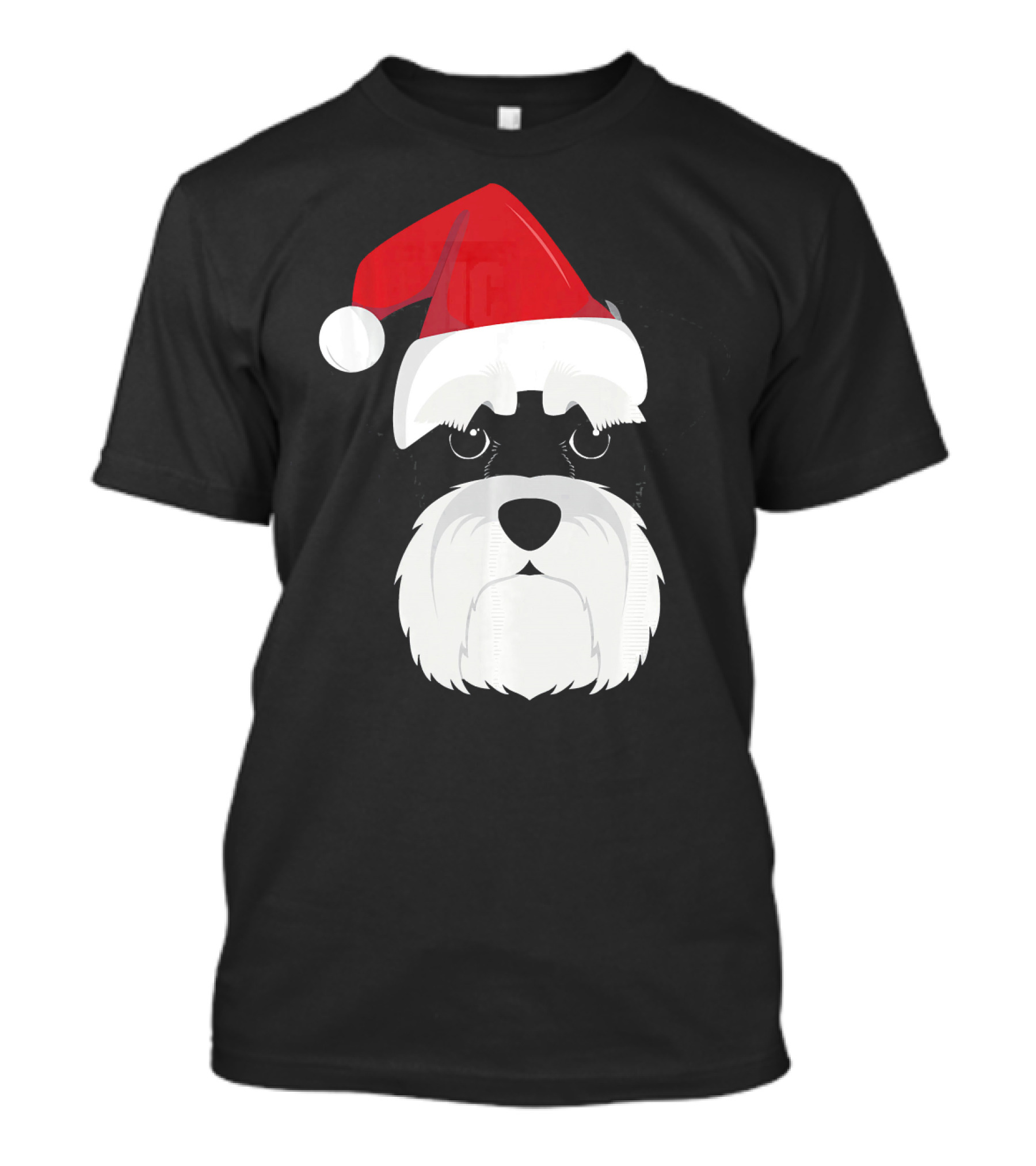 Merry Christmas Schnauzer Dog With Santa Hat Holiday T-Shirt