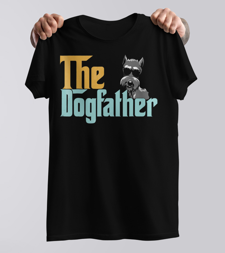 The Dogfather Schnauzer Dog Sunglasses Boss T-Shirt