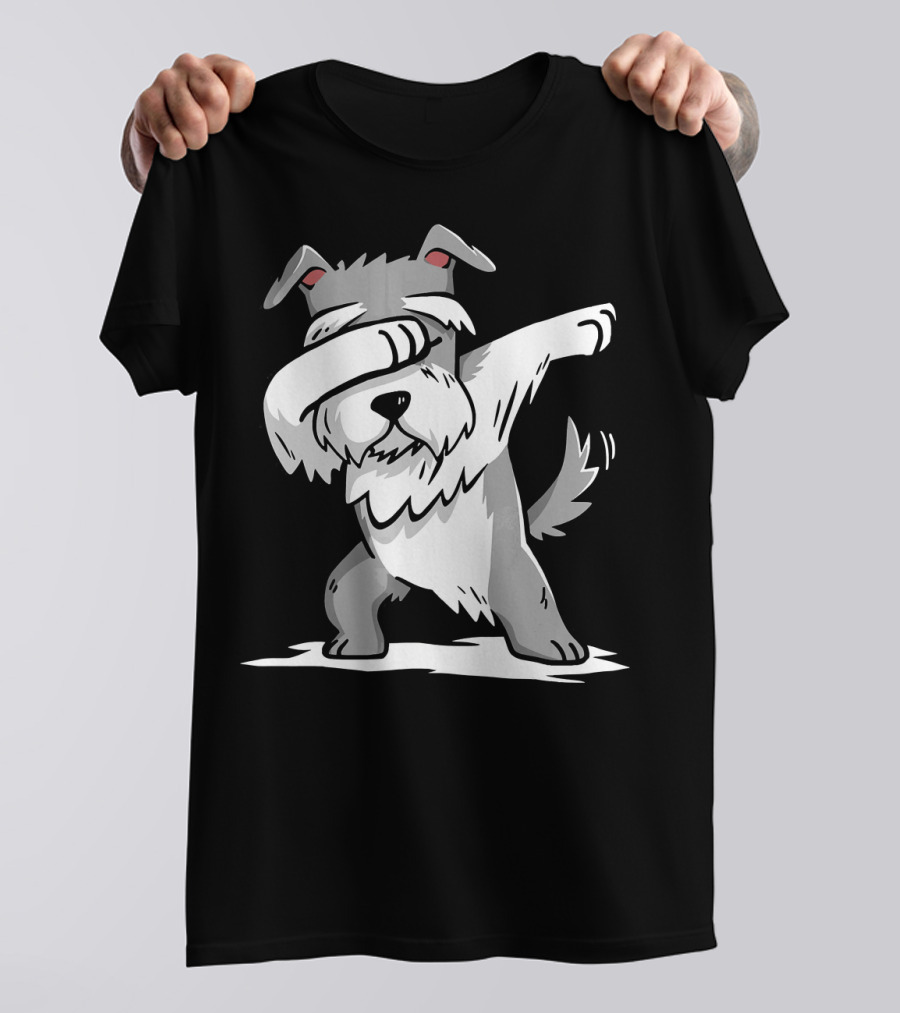 Schnauzer Cute Dabbing Funny Dab Dance T-Shirt
