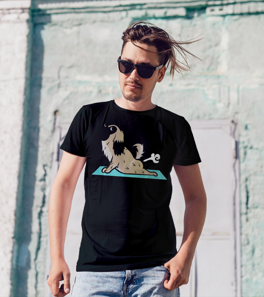 Pekingese Yoga Pose Funny Dog Farting Joke T-Shirt