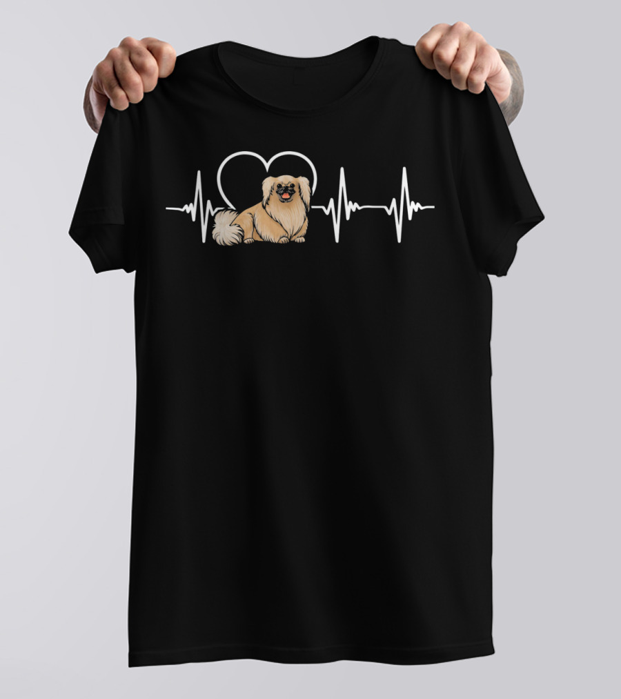 Pekingese Heartbeat Love Pekingese Heartbeat Heart Pekingese T-Shirt