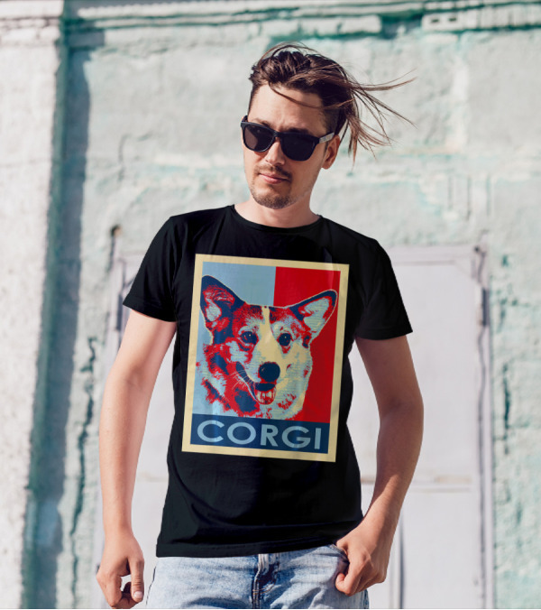 Vintage Corgi Hope Poster Style Pop T-Shirt