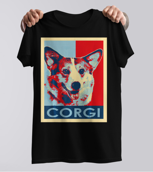 Vintage Corgi Hope Poster Style Pop T-Shirt