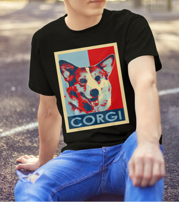 Vintage Corgi Hope Poster Style Pop T-Shirt