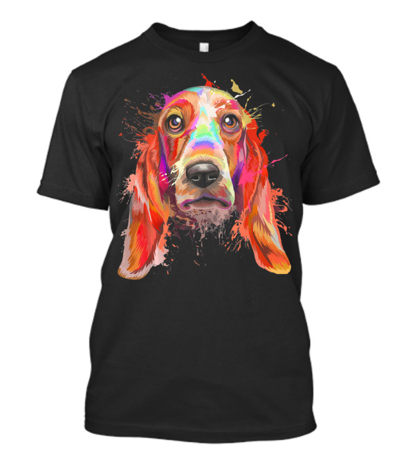 Splash Art Colorful Basset Hound T-Shirt