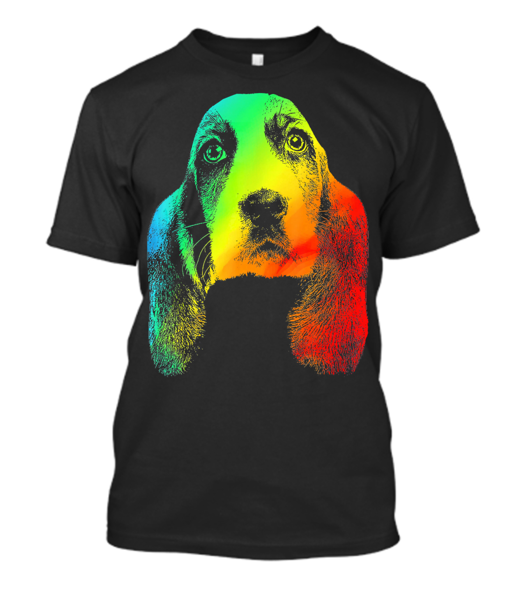 Basset Hound Vibrant Rainbow T-Shirt