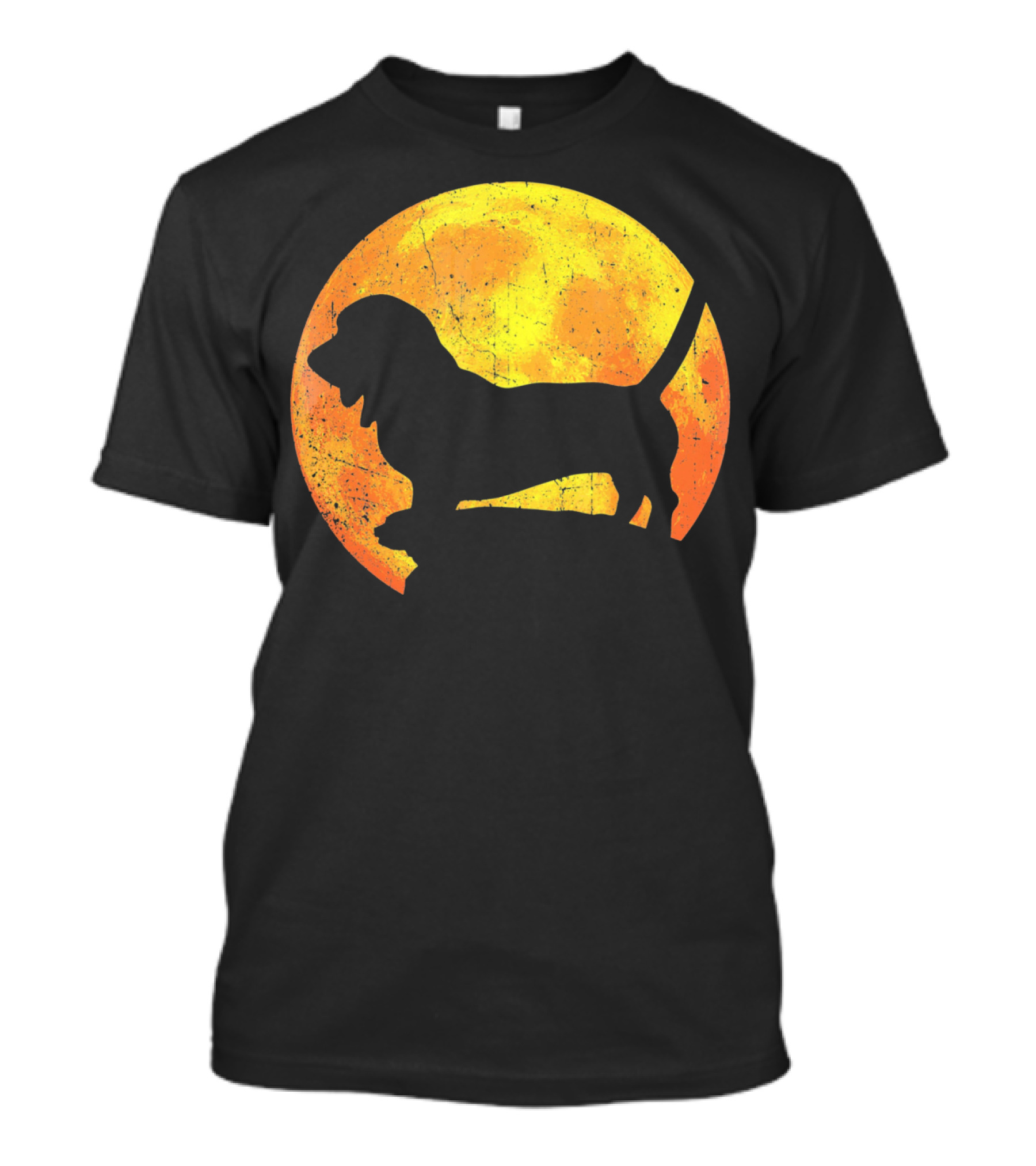 BASSET HOUND MIX Orange Moon Halloween Costume T-Shirt