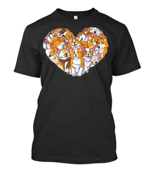 Valentines Day Corgi Heart Cluster T-Shirt
