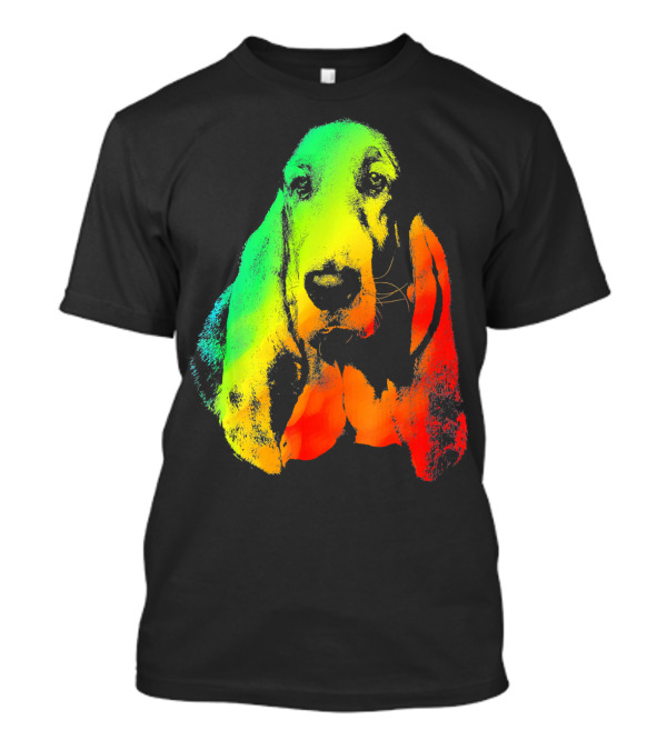 BASSET HOUND MIX Colorful Rainbow Vibrant Dog T-Shirt