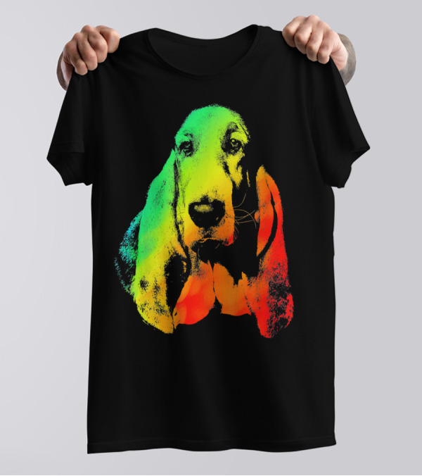 BASSET HOUND MIX Colorful Rainbow Vibrant Dog T-Shirt