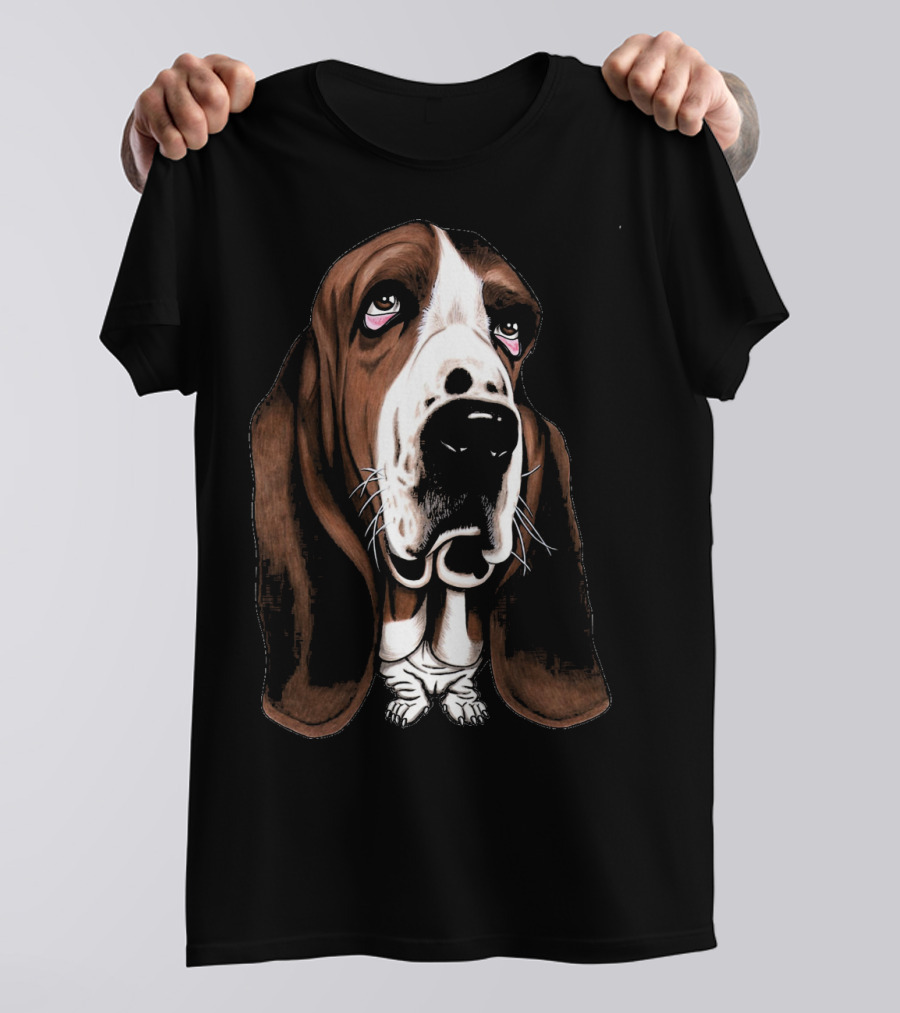 Basset Hound Cute And Funny Cartoon Style Dog T-Shirt