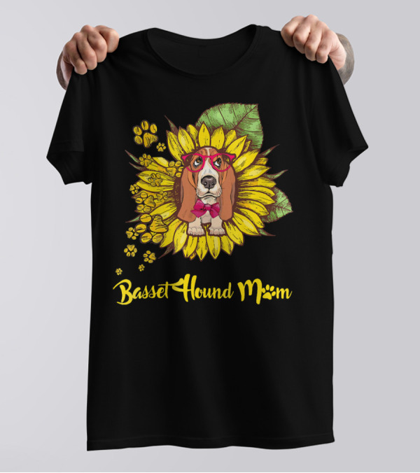 Basset Hound Mom Sunflower Lovers Basset Hound T-Shirt