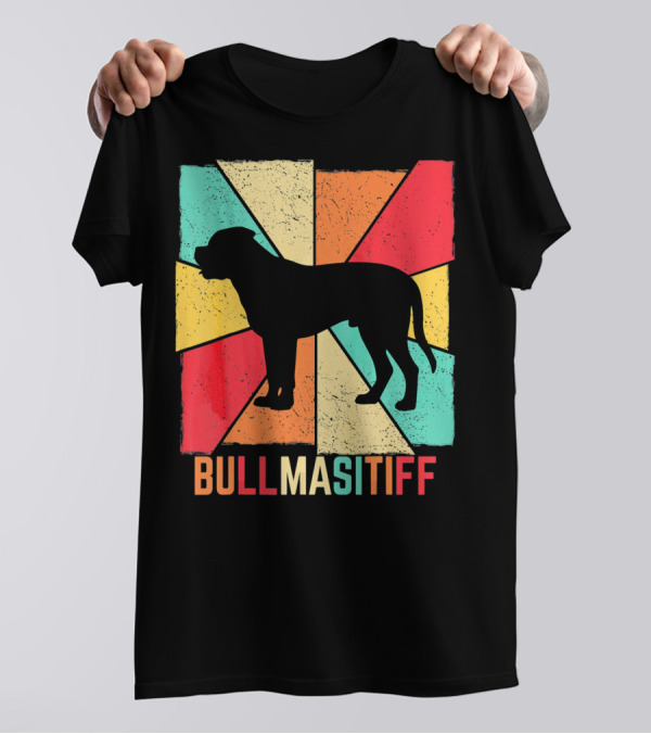 Vintage Retro Love Best Bullmastiff Dog T-Shirt