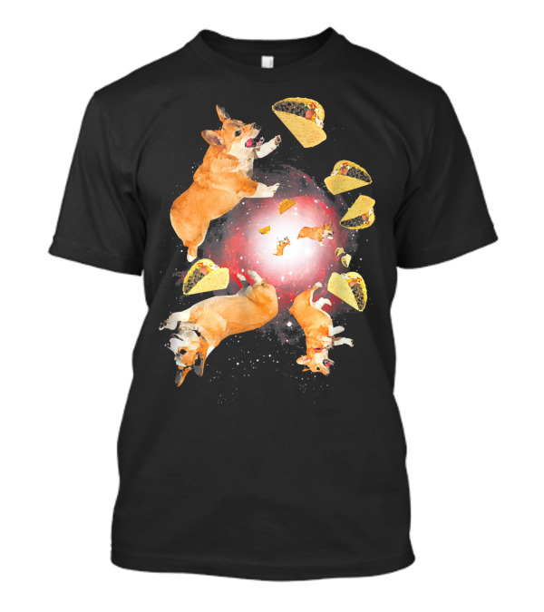 Walnut And 39th Corgi Tacos Space Adventure T-Shirt