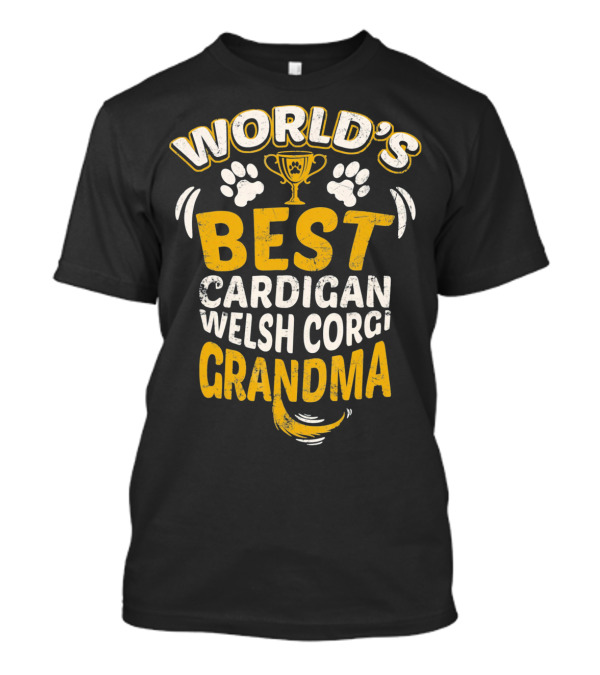 World's Best Cardigan Welsh Corgi Grandma Trophy Paw Prints T-Shirt