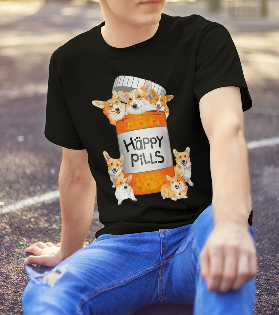 Happy Pills Corgi Delightful Collection T-Shirt