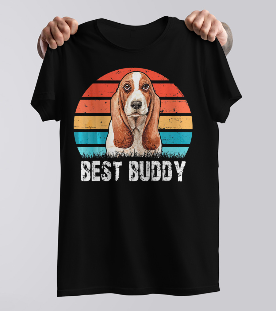 Basset Hound Dog Lover Retro Vintage Best Buddy Fun T-Shirt