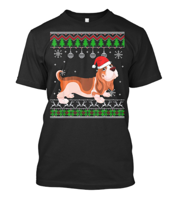 Basset Hound Christmas Santa Ugly T-Shirt