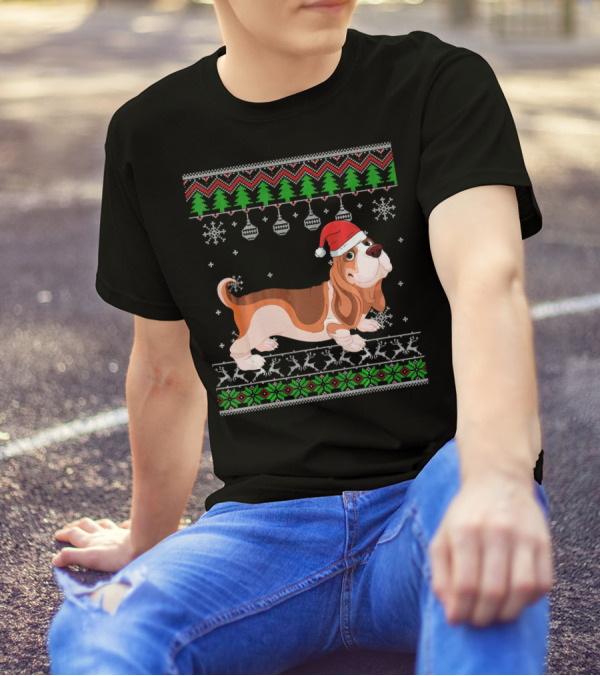 Basset Hound Christmas Santa Ugly T-Shirt