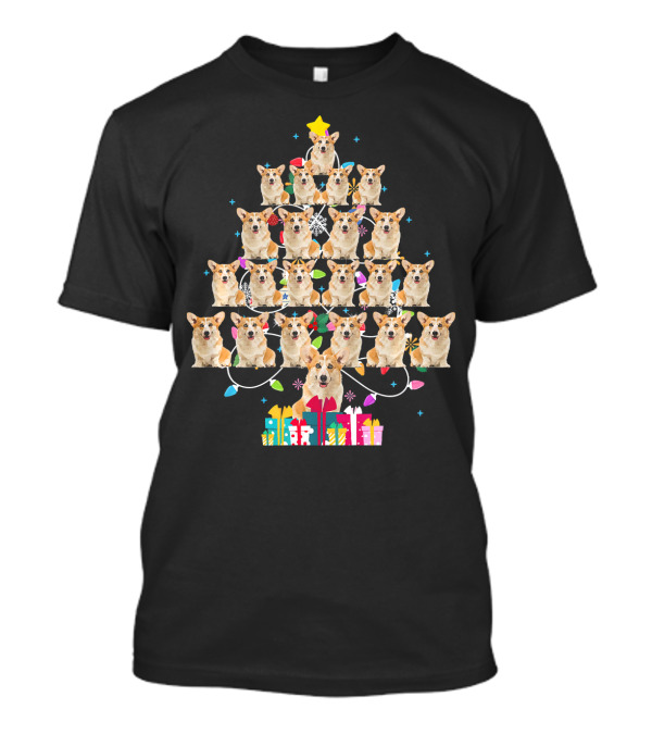 Pembroke Welsh Corgi Holiday Christmas Tree With Presents T-Shirt