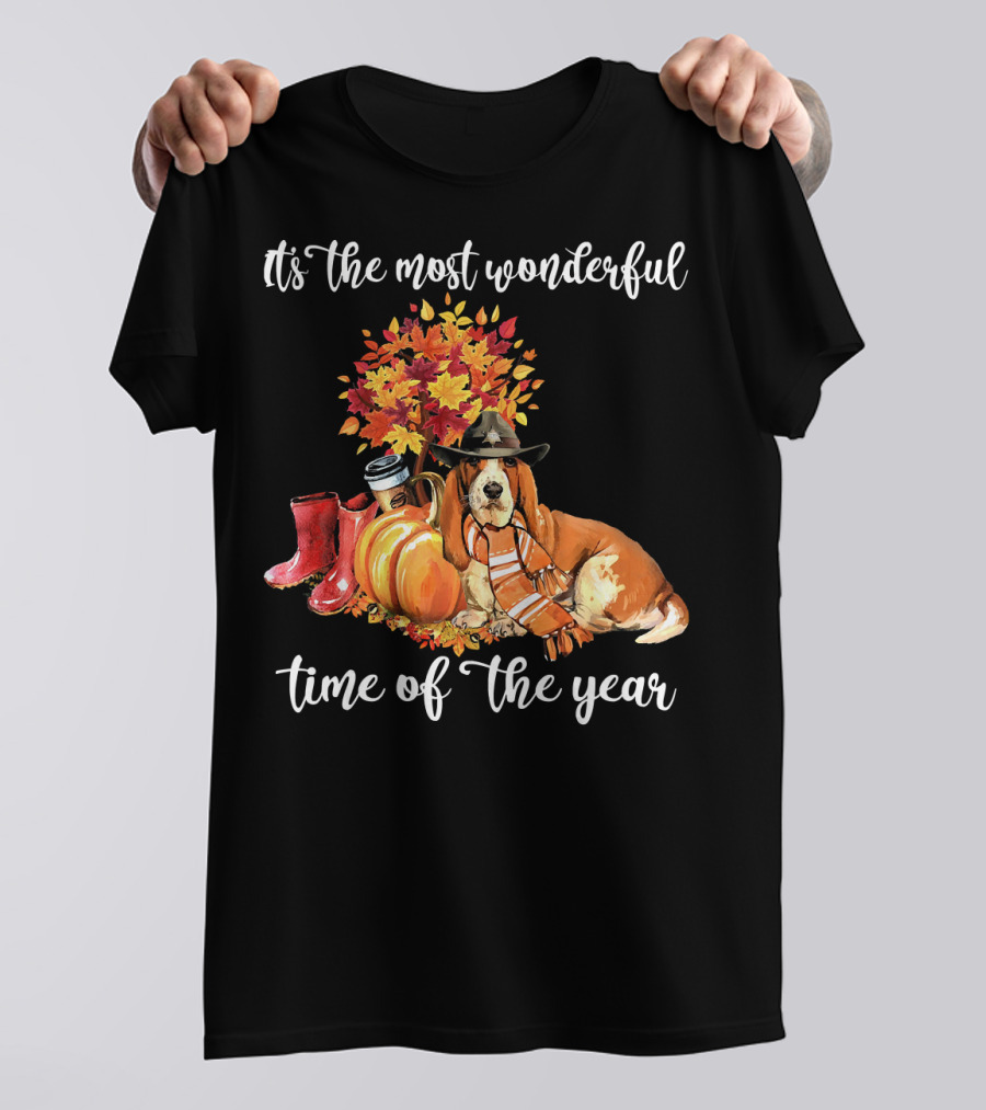 It's The Most Wonderful Time Of The Year With Beautiful Basset Hound T-Shirt