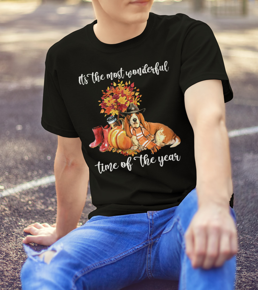 It's The Most Wonderful Time Of The Year With Beautiful Basset Hound T-Shirt