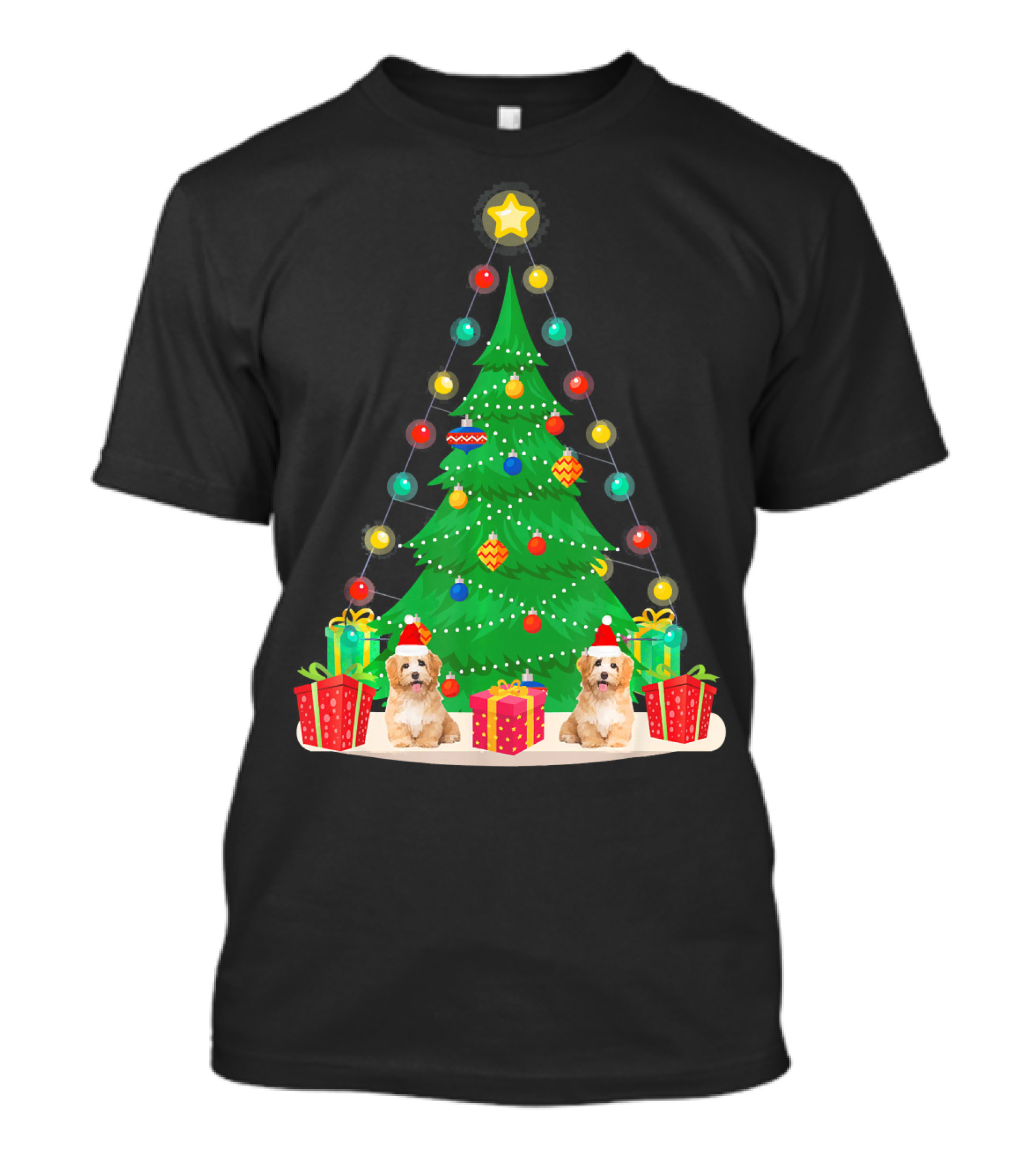 Santa Havanese Dog Under Christmas Tree With Presents T-Shirt