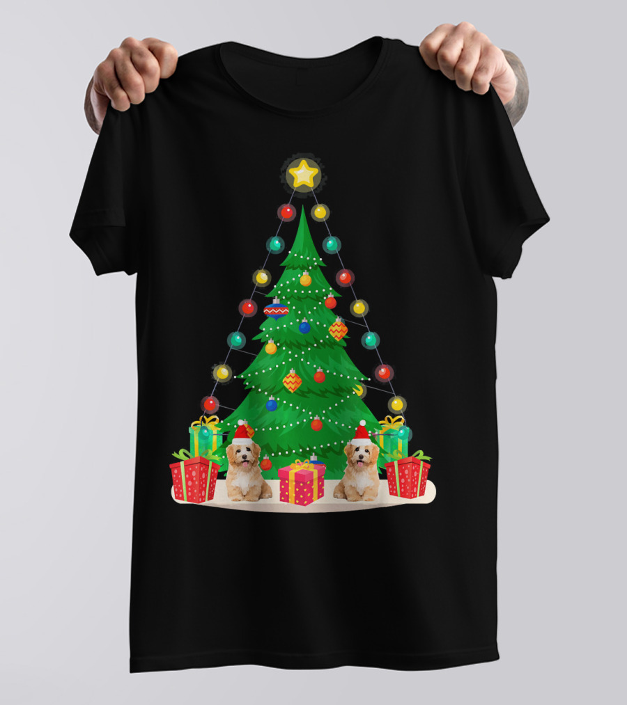 Santa Havanese Dog Under Christmas Tree With Presents T-Shirt