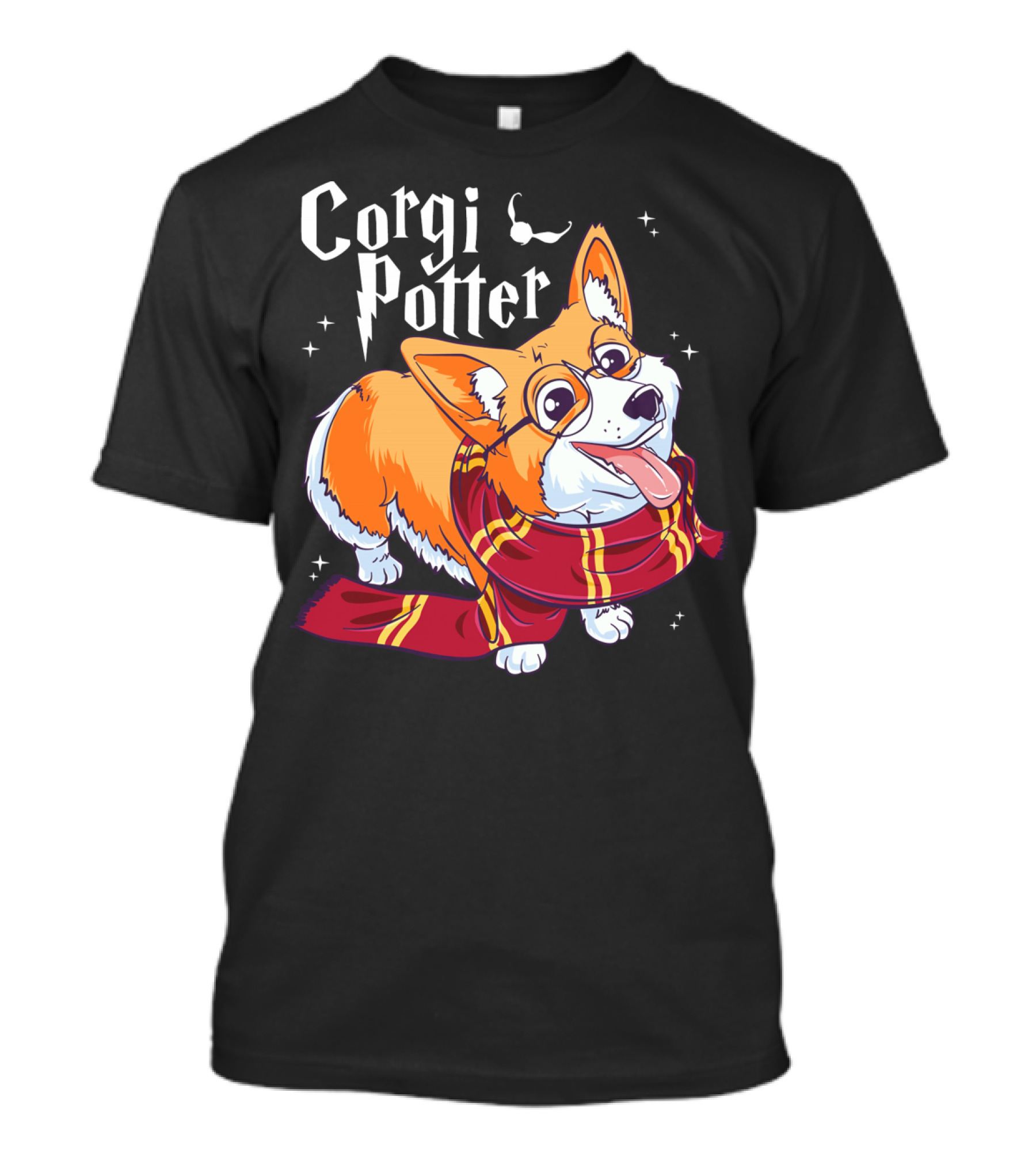 Corgi Potter Harry Pawter Cute Corgi Dog In Scarf T-Shirt