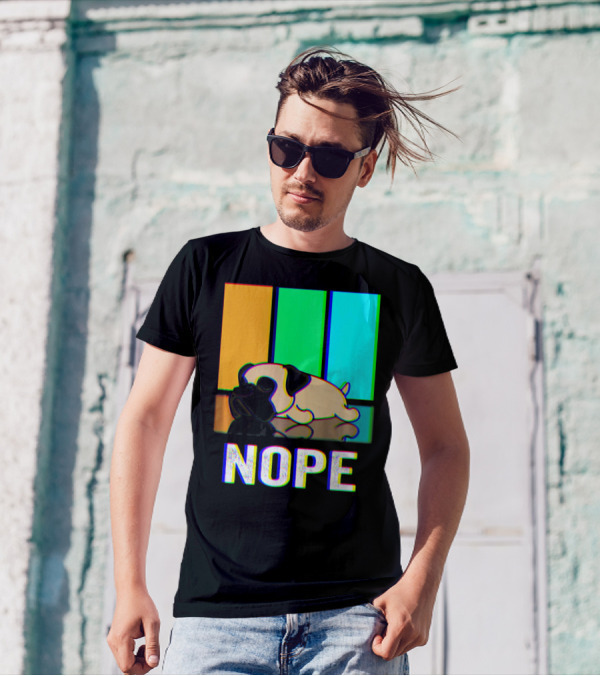Nope Bullmastiff Not Today Dog Retro Colors T-Shirt