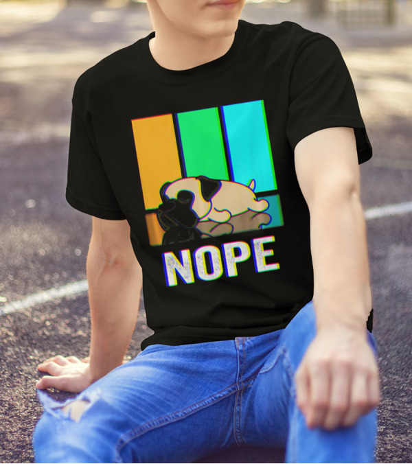 Nope Bullmastiff Not Today Dog Retro Colors T-Shirt