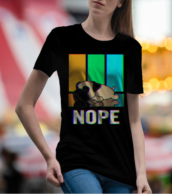 Nope Bullmastiff Not Today Dog Retro Colors T-Shirt