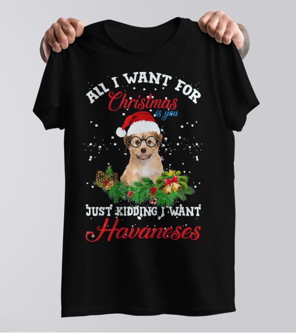 All I Want For Christmas Is You Just Kidding I Want Havaneses T-Shirt