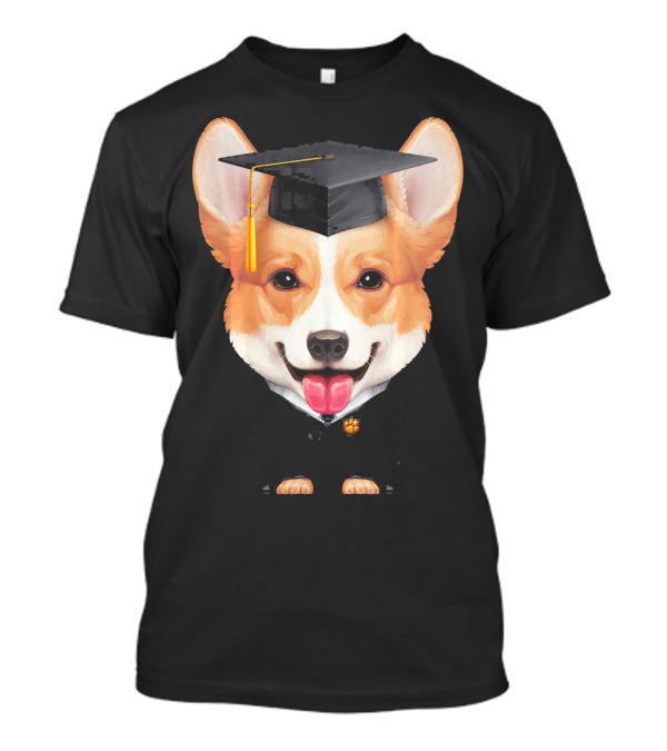 Welsh Corgi Graduation Cap And Gown T-Shirt