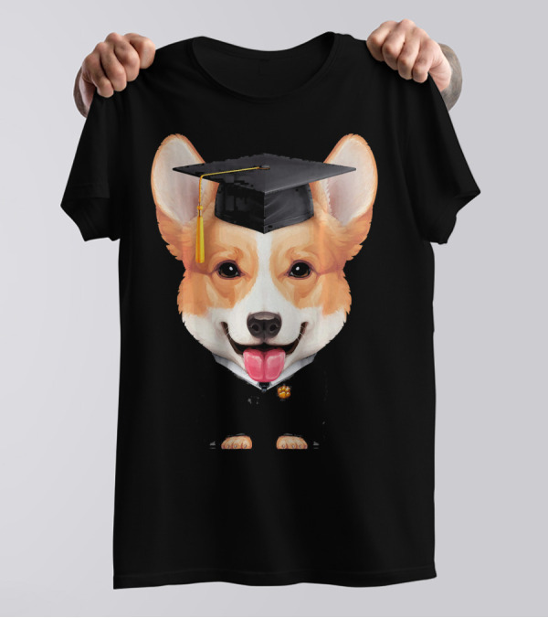 Welsh Corgi Graduation Cap And Gown T-Shirt