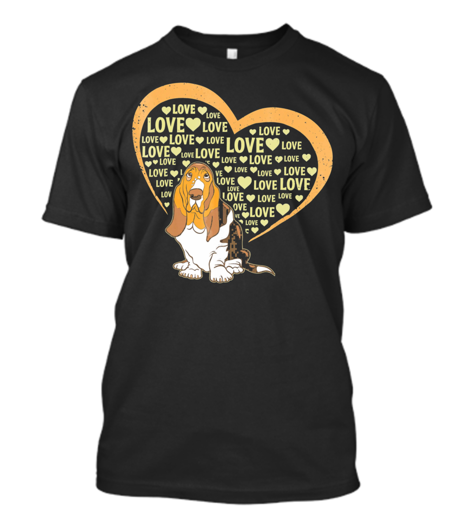 Love Basset Hound Dog Heart T-Shirt