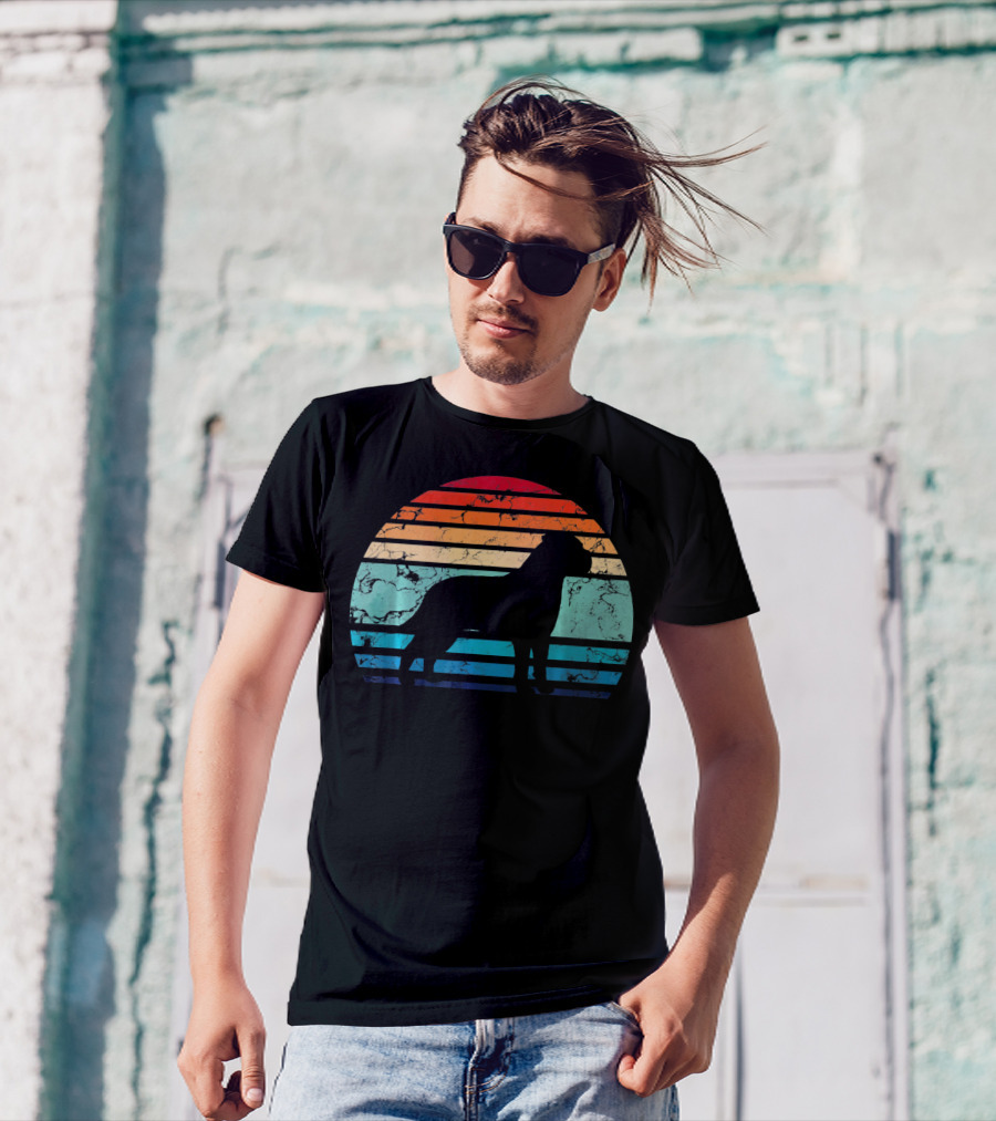 Vintage Bullmastiff Dog Lovers Retro Sunset Stripes T-Shirt