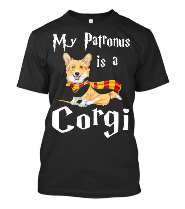 My Patronus Is A Corgi With Magic-Inspired Font And Scarf T-Shirt