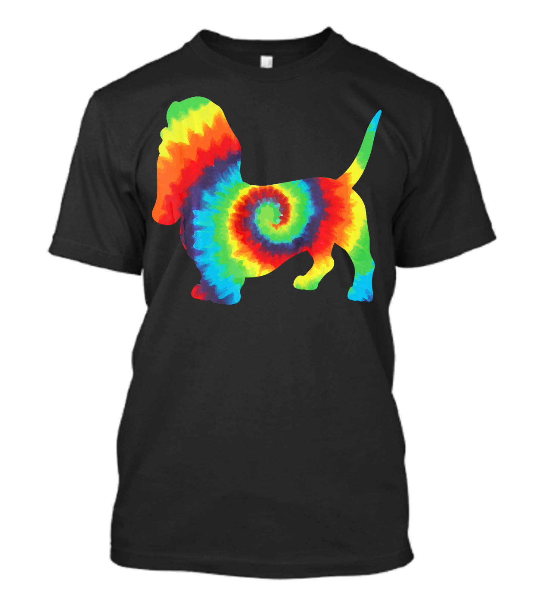 Retro Tie Dye Basset Hound Puppy Dog T-Shirt