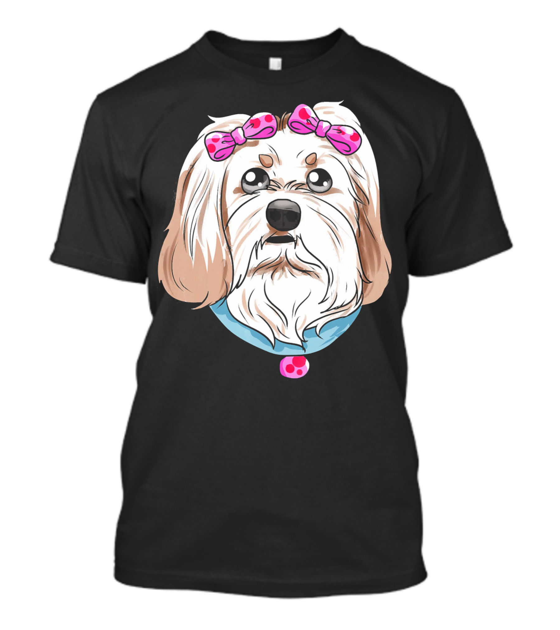 Havanese Dog With Pink Bows And Collar T-Shirt