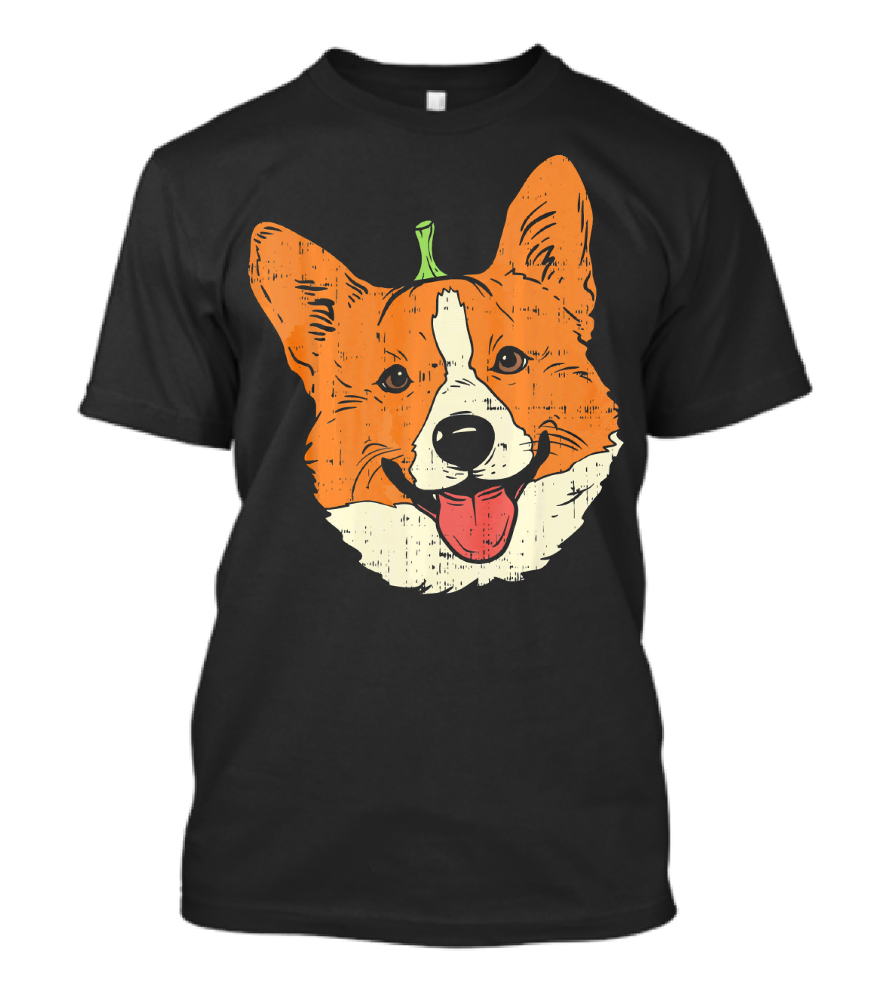 Welsh Corgi Pumpkin Face Halloween Costume Head T-Shirt