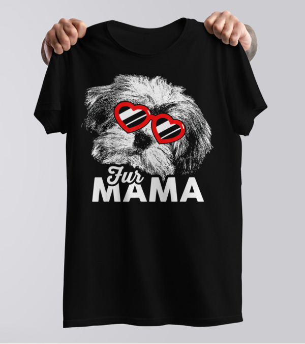 Fur Mama Havanese With Heart Sunglasses T-Shirt