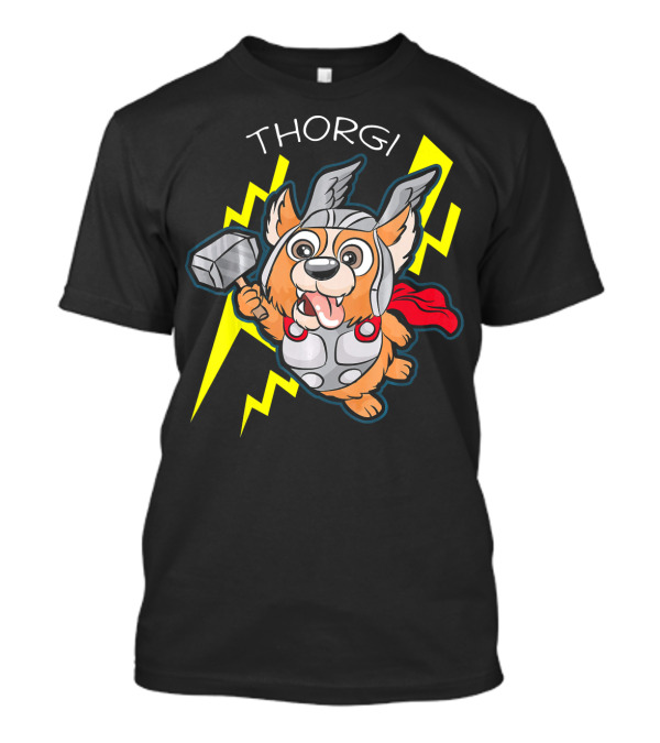 Thorgi Corgi Thor Thunder Lightning Hammer Hero T-Shirt