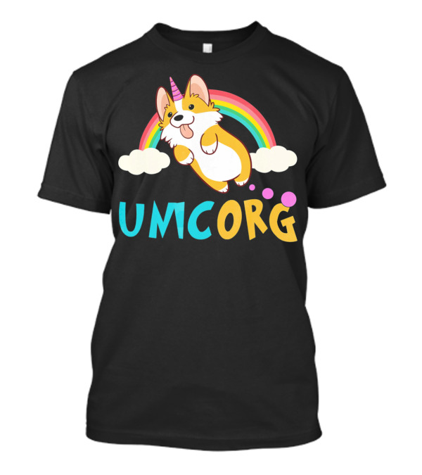 UMCORG Funny Lovely Corgi Dog Lovers Rainbow Unicorn T-Shirt