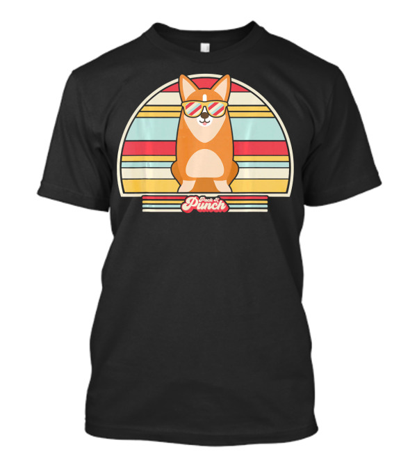 Corgi Pack A Punch Retro Sunglasses Stripes T-Shirt