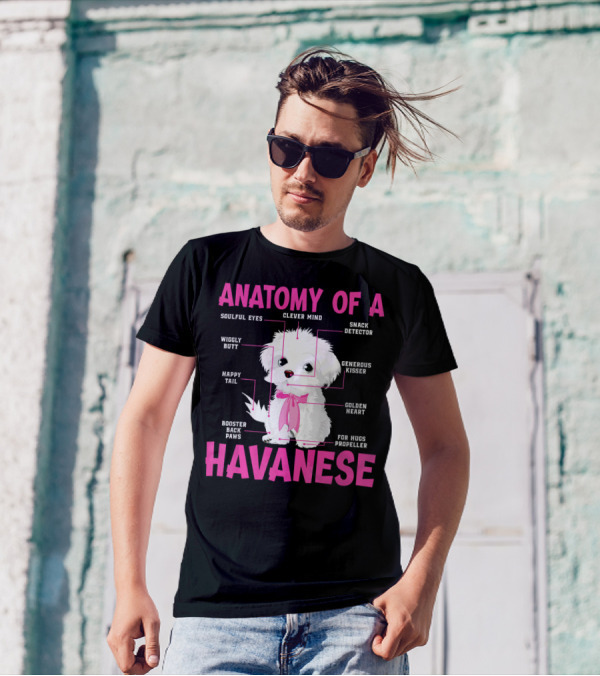 Anatomy Clever Mind Soulful Eyes Snack Detector Golden Heart Havanese T-Shirt