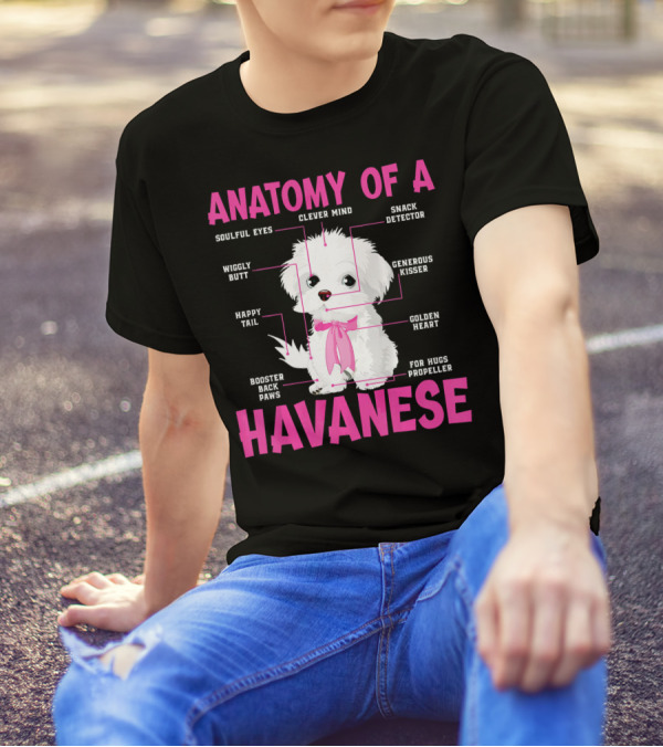 Anatomy Clever Mind Soulful Eyes Snack Detector Golden Heart Havanese T-Shirt