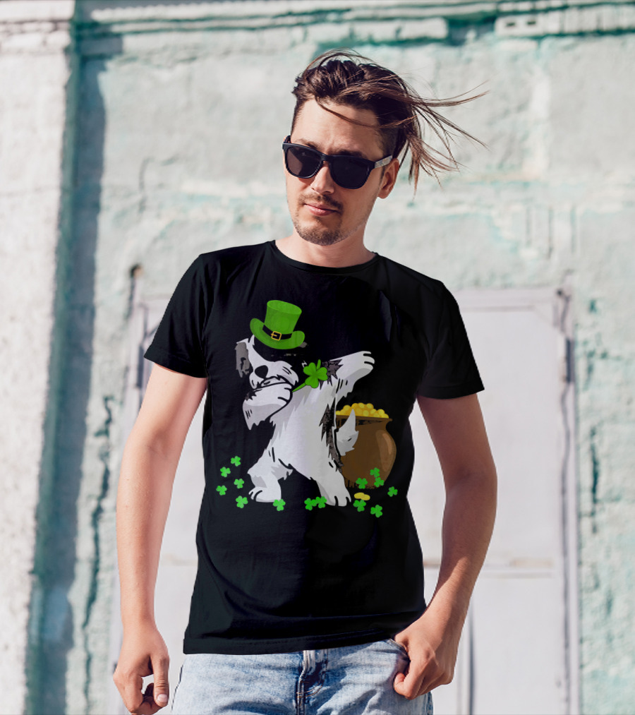 Havanese Dabbing St Patricks Day Green Hat Clover Pot Of Gold T-Shirt